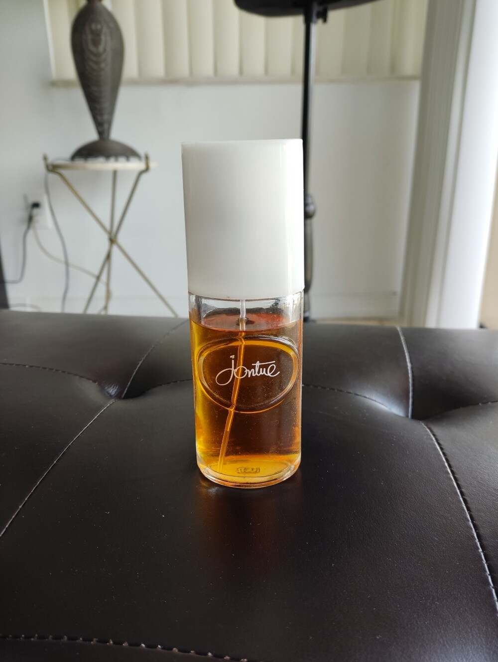 Jontue Vintage Amber Fragrance Bottle with White Cap By Revlon